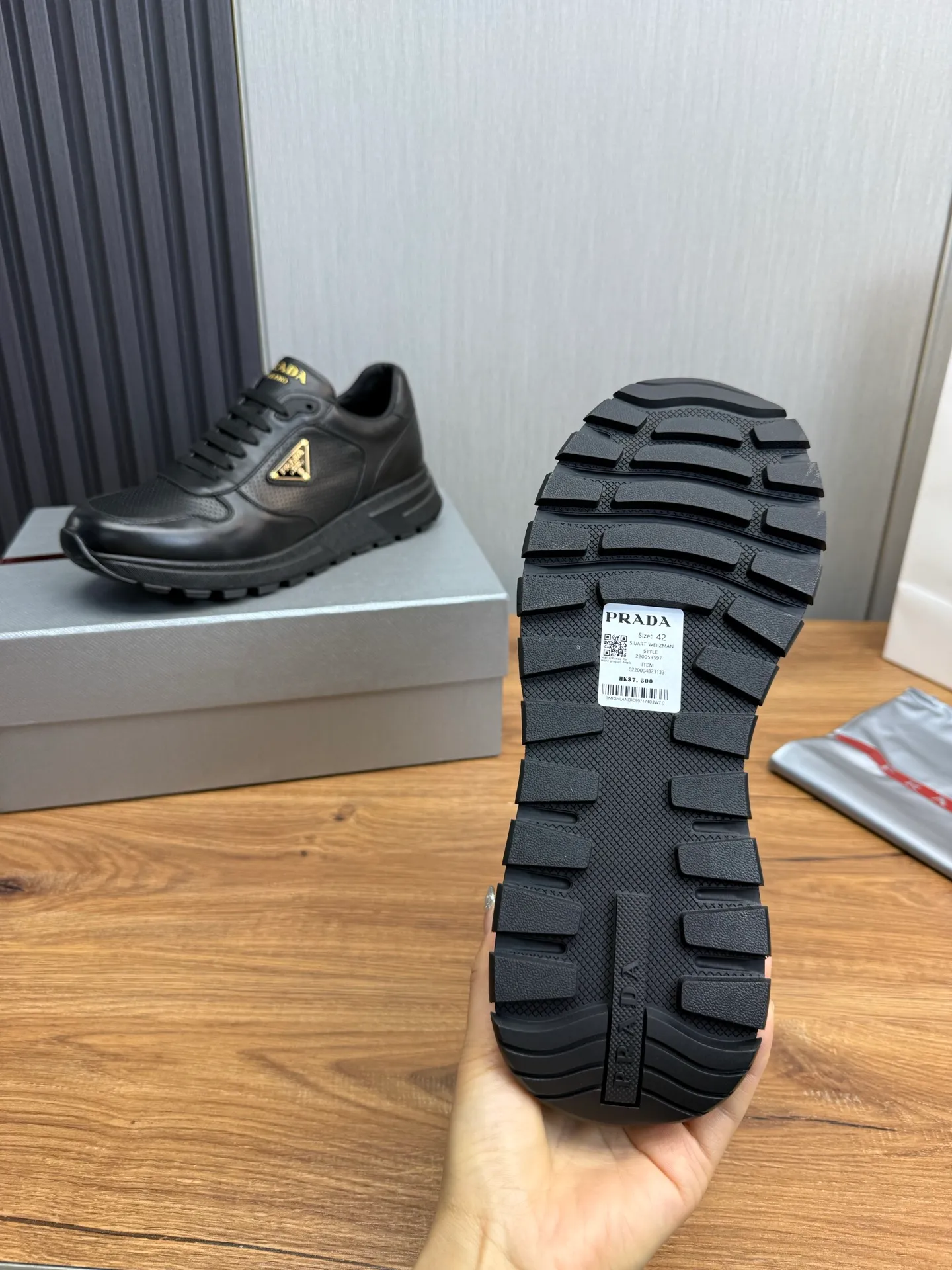 Men's shoes 💰580💰 [PRADA] Men's shoes are popular in the counter, official website is synchronized, 1 high-quality shipment ✔️Original cowhide punching + cowhide lining, 1🆚1 replica, original sole, 38-45 (45 customized, non-refundable)